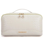 Trousse à cosmétiques femme en similicuir imperméable, 23 cm, blanc