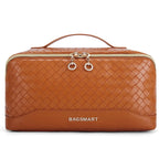 Trousse à cosmétiques femme en similicuir imperméable, 23 cm, marron