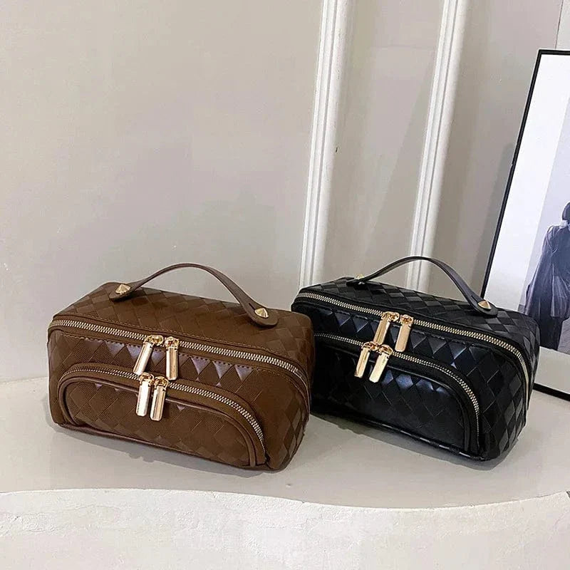 Trousse de toilette femme en similicuir, grand volume 24 x 12 x 12 cm