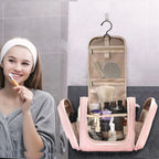 Trousse de toilette femme en similicuir, crochet de suspension