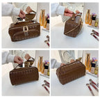 Trousse de toilette femme en similicuir, grand volume 24 x 12 x 12 cm
