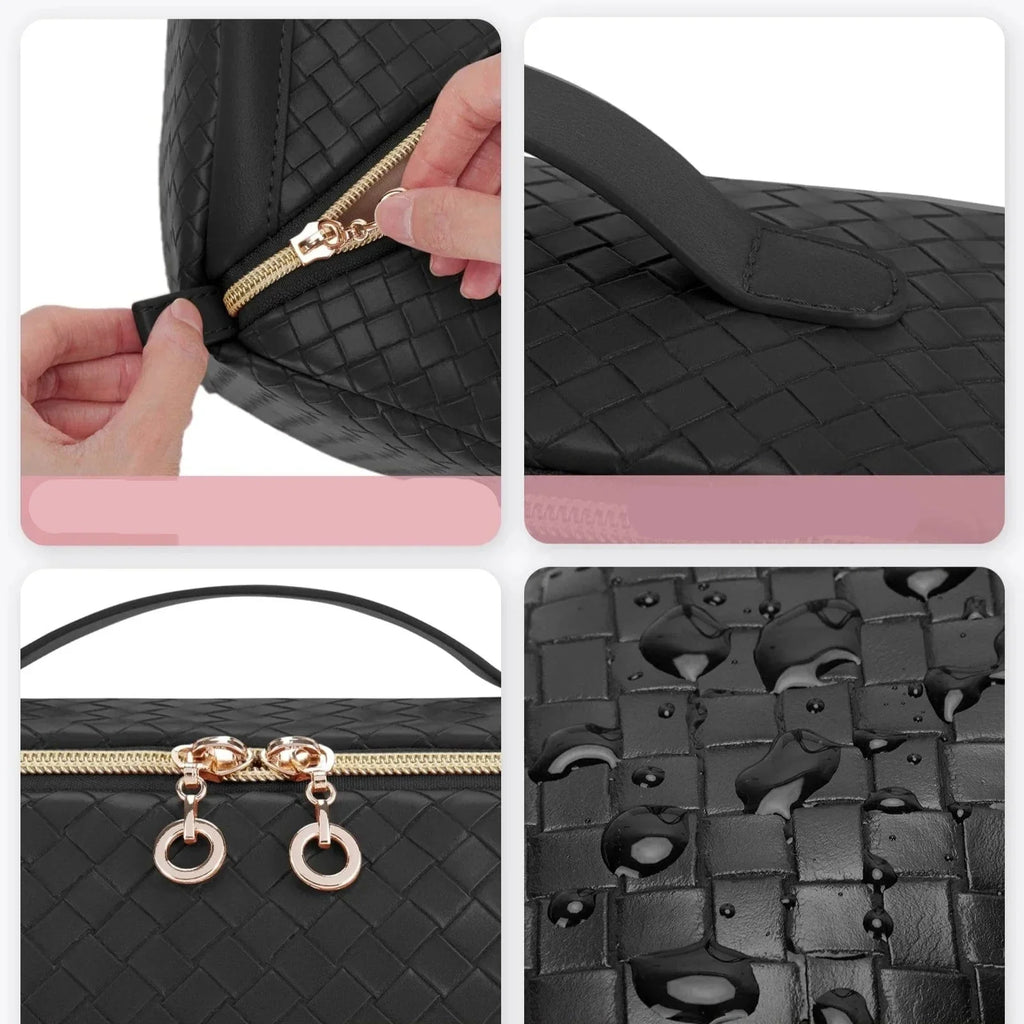 Trousse à cosmétiques femme en similicuir imperméable, 23 cm