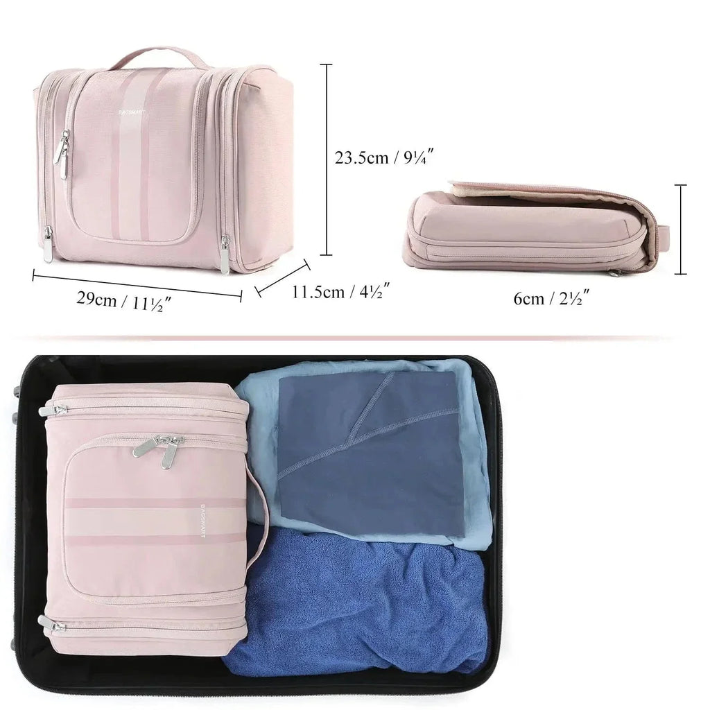 Trousse de toilette femme en similicuir, crochet de suspension
