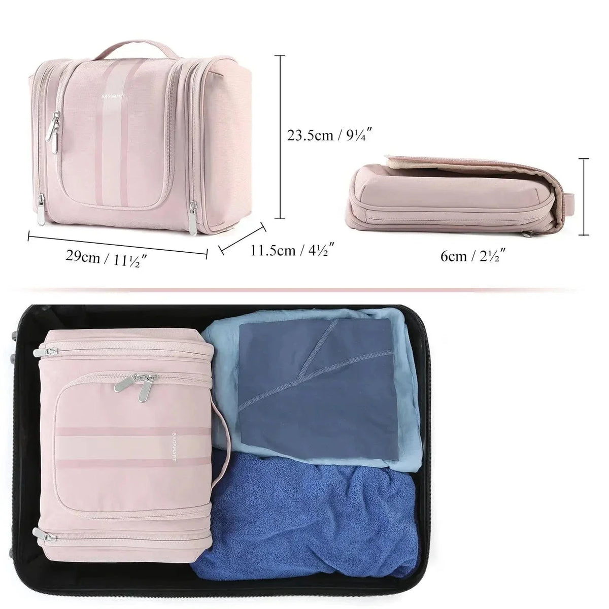 Trousse de toilette femme en similicuir, crochet de suspension
