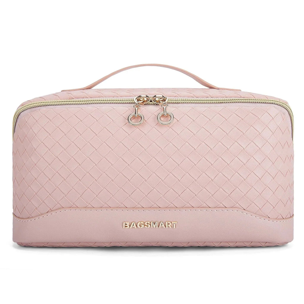 Trousse à cosmétiques femme en similicuir imperméable, 23 cm, rose 1