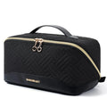 Trousse à cosmétiques femme en similicuir imperméable, 23 cm, noir