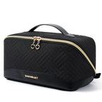 Trousse à cosmétiques femme en similicuir imperméable, 23 cm, noir