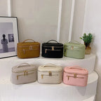 Trousse de toilette femme en similicuir à double zip, six coloris