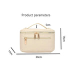 Trousse de toilette femme en similicuir à double zip, six coloris