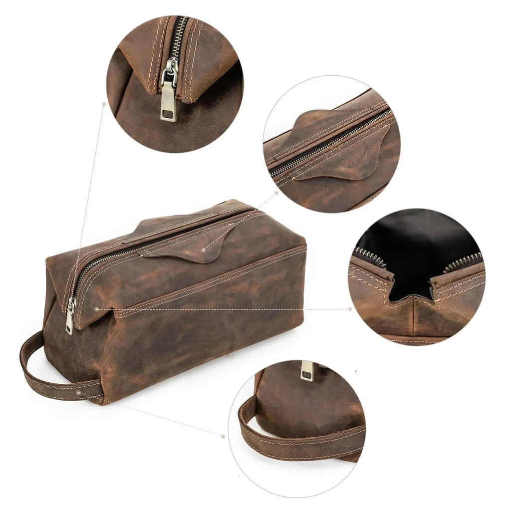 Trousse de toilette homme grand format 30,5 cm, coloris café
