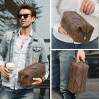 Trousse de toilette homme grand format 30,5 cm, coloris café