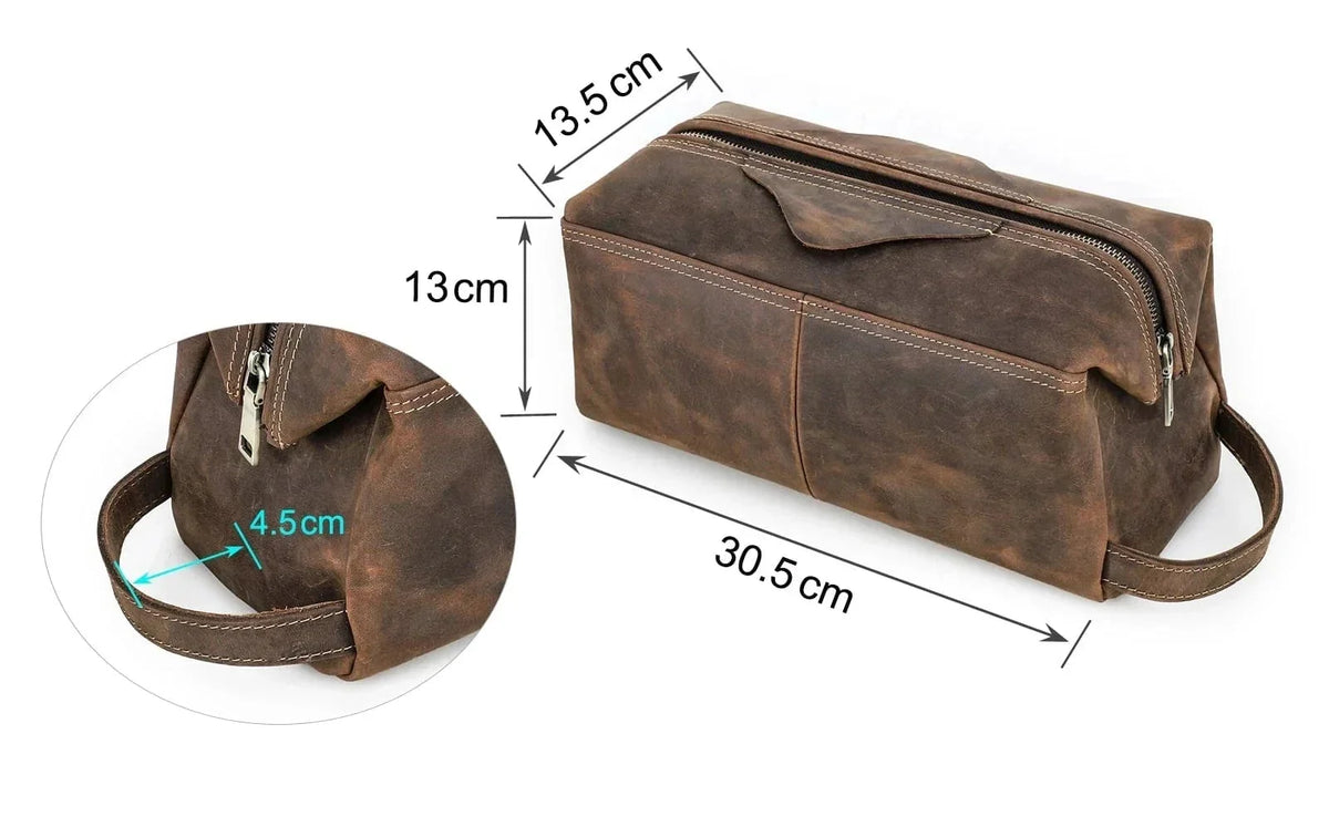 Trousse de toilette homme grand format 30,5 cm, coloris café