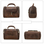 Trousse de toilette homme café, personnalisable avec un nom