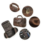 Trousse de toilette homme café, personnalisable avec un nom