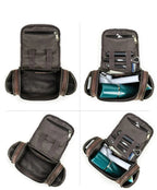 Trousse de toilette homme café, personnalisable avec un nom