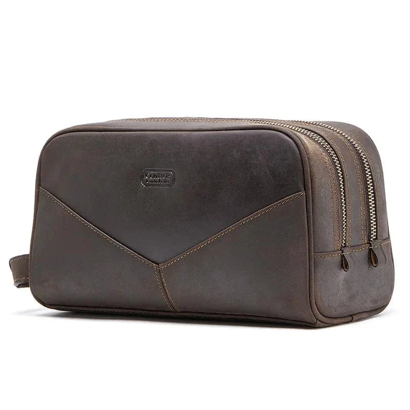 Trousse de toilette homme, 22,5 x 12 x 10 cm, trois coloris, café