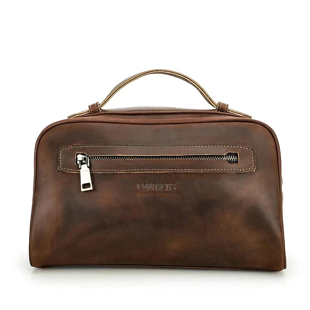 Grande trousse de toilette homme, 28,5 cm, coloris café, café