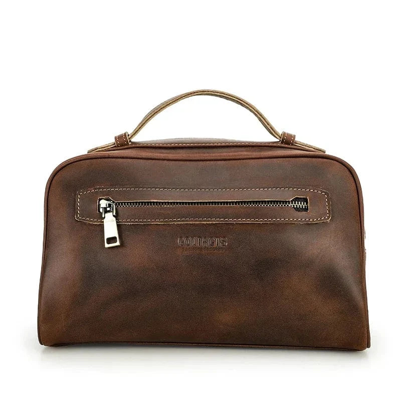 Grande trousse de toilette homme, 28,5 cm, coloris café, café
