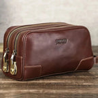 Trousse de toilette homme grand format, noir ou café