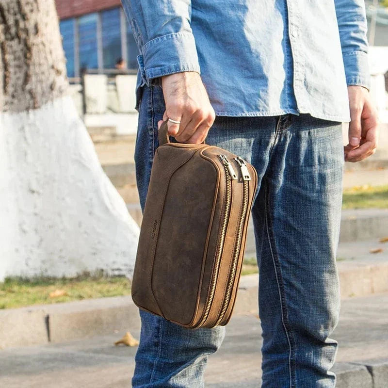 Trousse de toilette homme avec ou sans nom gravé, 27 cm