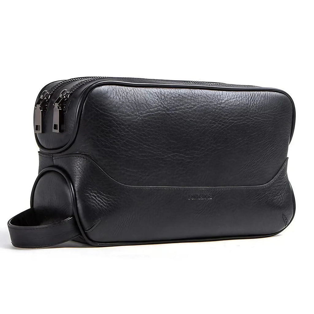 Trousse de toilette homme avec ou sans nom gravé, 27 cm, noir