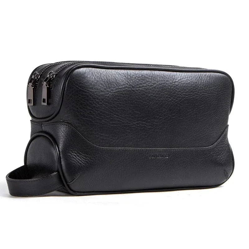 Trousse de toilette homme avec ou sans nom gravé, 27 cm, noir