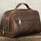 Grande trousse de toilette homme, 28,5 cm, coloris café