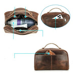 Grande trousse de toilette homme, 28,5 cm, coloris café