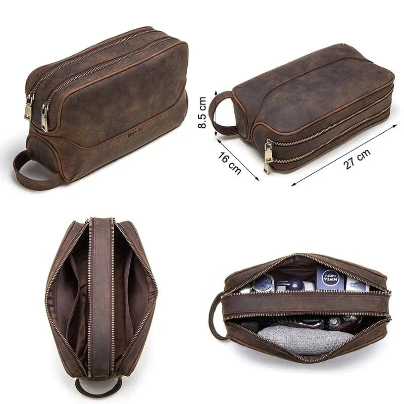 Trousse de toilette homme avec ou sans nom gravé, 27 cm
