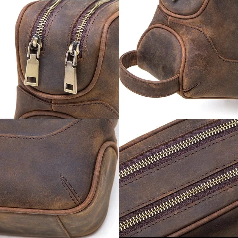 Trousse de toilette homme avec ou sans nom gravé, 27 cm