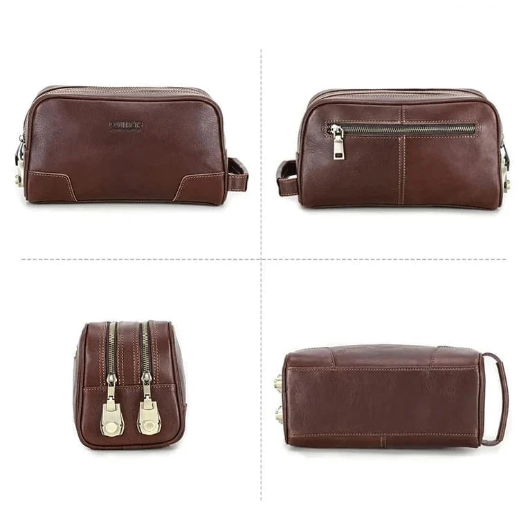 Trousse de toilette homme grand format, noir ou café