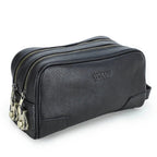 Trousse de toilette homme grand format, noir ou café, noir