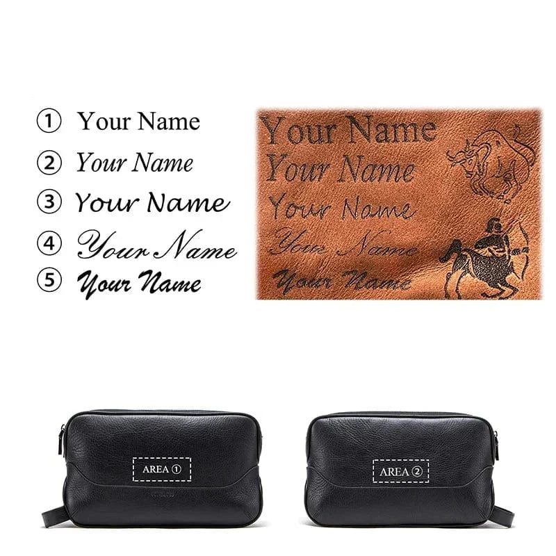 Trousse de toilette homme avec ou sans nom gravé, 27 cm