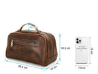Grande trousse de toilette homme, 28,5 cm, coloris café