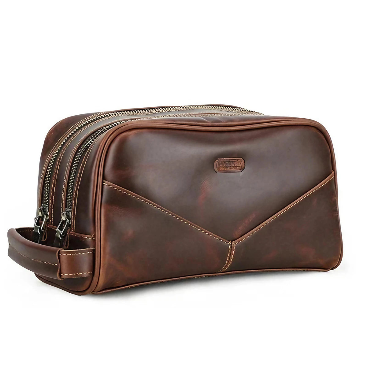 Trousse de toilette homme, 22,5 x 12 x 10 cm, trois coloris, marron