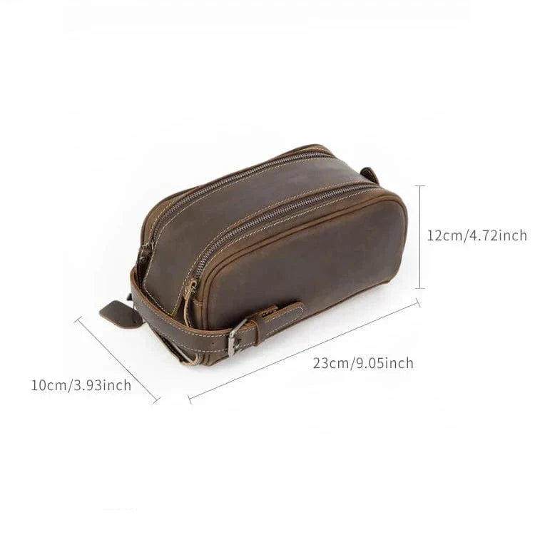 Trousse de toilette homme compacte, 350 g, marron ou café