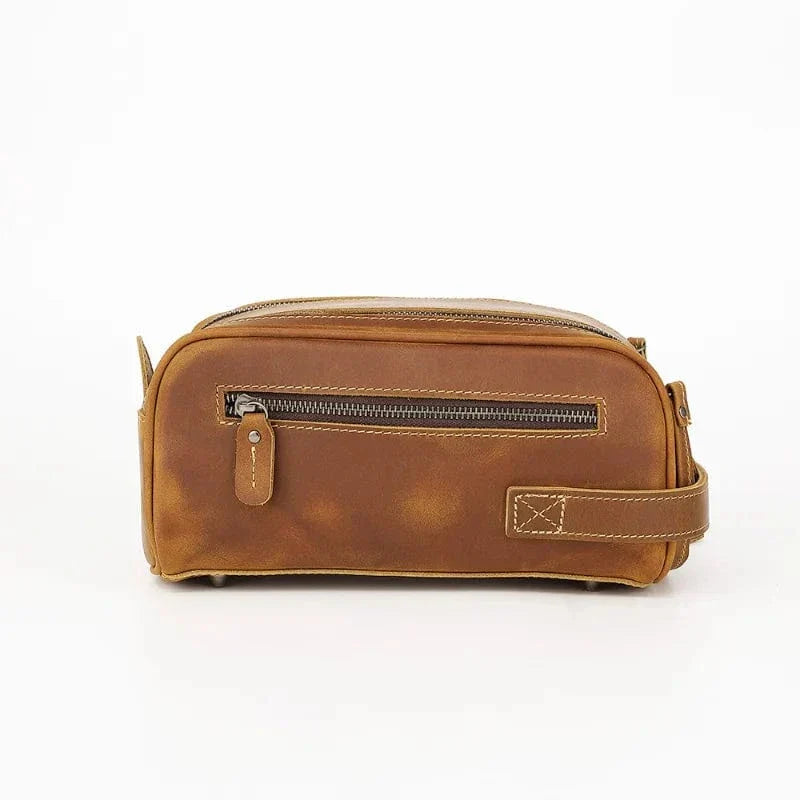 Trousse de toilette homme compacte, 350 g, marron ou café, marron