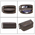 Trousse de toilette homme vintage à double fermeture éclair