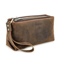 Trousse de toilette homme vintage à dragonne, coloris café, café