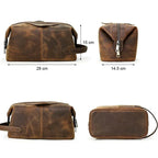 Grande trousse de toilette homme à suspendre, coloris café