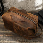 Grande trousse de toilette homme à suspendre, coloris café