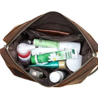 Grande trousse de toilette homme à suspendre, coloris café