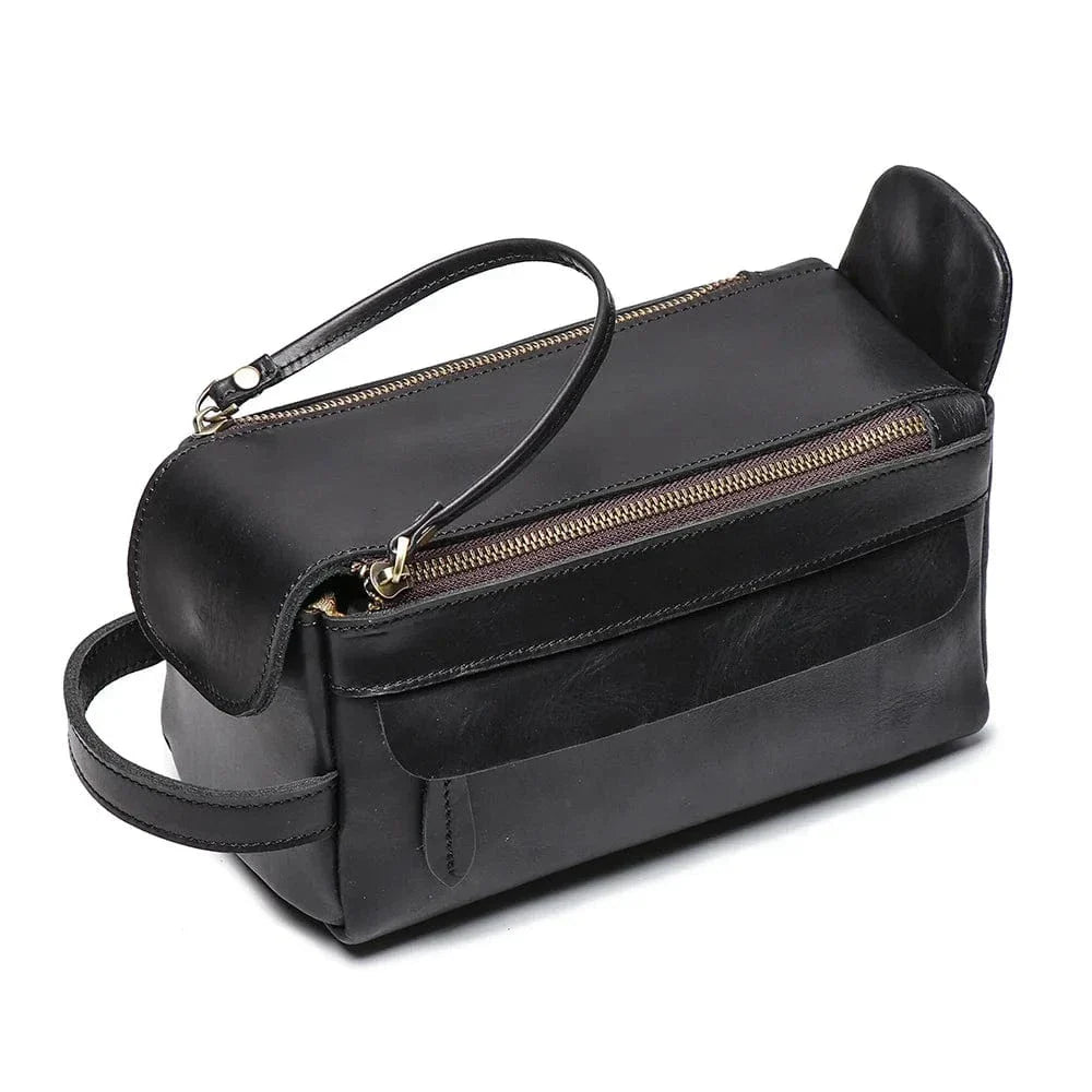 Trousse de toilette homme style vintage, trois coloris, noir