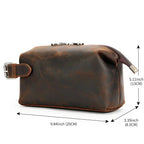 Trousse de toilette homme vintage à poignées, coloris café