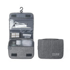 Trousse de toilette de voyage étanche à suspendre, polyester, gris