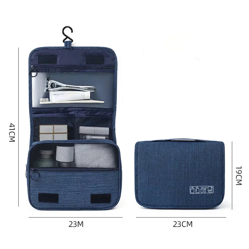 Trousse de toilette de voyage étanche à suspendre, polyester