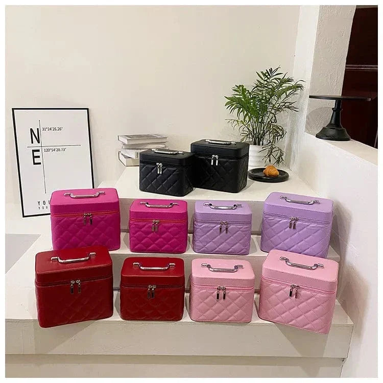 Trousse de toilette femme en similicuir, deux tailles, cinq coloris