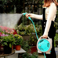 Tuyau d'arrosage extensible 13,5 m, buse réglable, raccords laiton, bleu