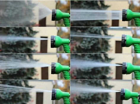 Tuyau d'arrosage extensible 15 ou 30 mètres, pistolet 7 jets