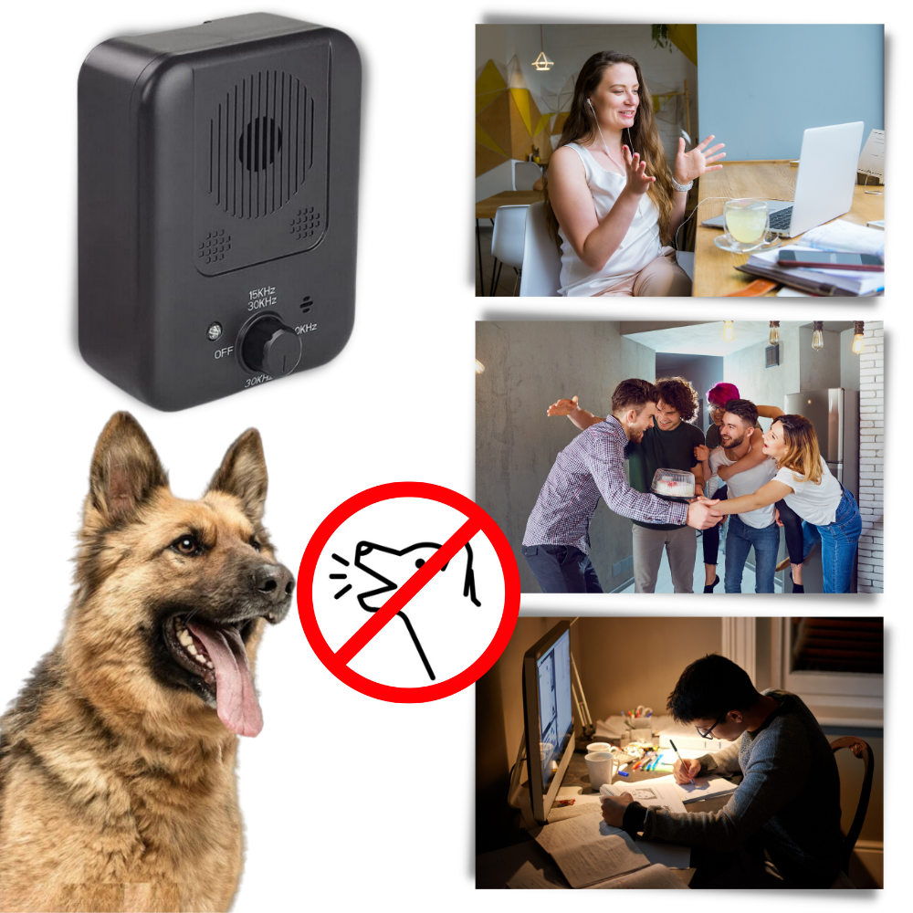 Boîtier anti-aboiement à ultrasons pour chien, rechargeable